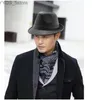 Chapeaux à bord large seau en cuir fedora chapeau denim rétro a réglable panama hiver trilby féminin court gentleman yq240407