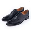 Dress Shoes Deluxe Leather Derby Shoe Fashion Party Printing Luxe Zapatos de Hombre Echte Oxfords Black Lace Up Daily