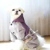 Dog Apparel Waterproof Raincoat Kitten And Puppy Play Outside Thickened Windproof Jumpsuit Reflective Hooded Jacket Pet Clothing