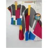 작업 드레스 Miyake 패션 세트 기하학적 인쇄 옥수수 주름 짧은 슬리브 티셔츠와 높은 허리 주름 치마 캐주얼 파티 2 피스 세트