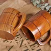 320Ml Classic Style Jujube Wood Beer Mug Personalized Bar Living Room With Handle Ear 240407