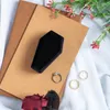 Jewelry Pouches Black Coffin Ring Box Display Holder Pendant Necklace Gift H9ED