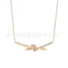 Designer Brand Tiffay di alta qualità Tiffays 18k Rose Gold Rope Knot Necklace CNC Mano a mano set mezza diamante