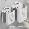 Storage Baskets Folding bathroom laundry basket wall mounted dirty clothes storage household bag washing machine direct delivery yq240407