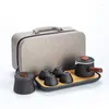 Teaware sets Japanse stijl theeset keramische service reispot en cup handgemaakte draagbare auto juego de te 50