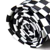 Neckbanden Polyester Yarn -slips Neck slips med svartvita rutiga rutiga slipsar för mäns löstagbara krage avtagbara band ACC ACC 240407
