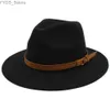 Brede rand hoeden emmer maat 2 ouders en kinderen heren wol panama hoed fedora trilby sunhat klassieke retro feest reisstraatstijl yq240407