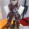 Scarpes Fashion Brand Designer Croisillon Silk Scarf Women Monogram Head Scarpa Square Twill Pashmina Scialli con tag regalo di compleanno DHNIG