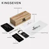 KINGSEVEN Sunglasses For Men Polarized UV400 Wood Women Round Frame Sun Glasses Brand Vintage Protection Eyewear Patchwork 240327