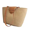 Bolsas de la playa de damas Bolso de la noche tejido con una gran capacidad de vacaciones en el estilo de mano para mujeres Spring Summer Grass Grass de hierba