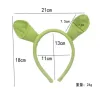 Faux Leather Headband Shrek Hairpin Ears Headband Head Circle Halloween Children Adult Show Hair Hoop Party Costume Item Masquerade Party Su