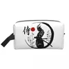 Torebki kosmetyczne kawaii japońskie samurajskie wojownika podróżne torba toaletowa kobiety Katana Bushido makijaż Organizator kosmetyczny magazyn Dopp Kit