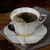 Cups Saucers Fine Bone China Kaffeetasse Set europäischer Royalstil -Tee und 200 ml Keramikporzellan für