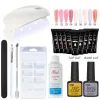 Medicine Manicure Set Poly Nail UV Gel Kit LED LED LED False Unil Extension Builder Base Top Coat Policone Soluzione Acrilico Soluzione Lacca