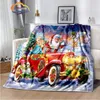 Blankets Christmas Blanket Santa Claus Bedroom Livingroom Sofa Flannel Children Gifts Home Decor Warm Bedspread