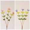 Fiori decorativi 3 forchette 47 cm ramo di fiore di ciliegia di seta artificiale per centrotavola da tavolo da casa decorazione rosa/viola piccolo