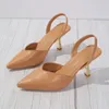 Dress Shoes Slip-on Baotou Sandals Women 2024 Fashion Simple Solid Color High Heels Trendy Banquet