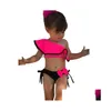 One-Pieces Ruffled Childrens Swimsuit 2024 Selling Shoder Candy Bow Cute Two-Piece Swim Suit Girls Swimwear Drop Delivery Baby Kids Dhhth