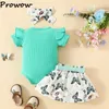 Vêtements ensembles prowow Baby Girl Clothes 2024 "Mama est mon ie" Letter Raiper and Butterfly Jirts 2pcs Summer for Tentimed