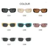 Lunettes de soleil Femmes Y2K Vintage Meteor Punk Gradient Small Square Eyewear Men Designer Shades UV400 Sun Glasses 2024