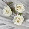 Decorative Flowers 3-Head Cappuccino Rose Manta Artificial Flower Wedding Arrangement Home Furnishings El Decoration Fake