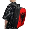 Ryggsäck albania flagga 17 tum axel vintage tuff firma fält pack sommarläger nyhet