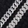 Yu Ying 14mm Baguettes Vvs Moissanite Diamond Solid Silver Necklace Cuban Link Chain for Hiphop Jewelry