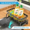 Cuisine Storage Leeseph Sponge Support pour l'évier Auto-drainage Caddy RustProping Steel Dish Organizer Brush