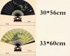 Dekorativa figurer Klassiska män Folding Fan Chinese Bamboo Craft Silk Hanfu Cosplay Gentlemen Hand Portable Ventilador