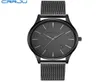 Crrju Black Watch Mens Watches Top Brand Luxury Luxury Famme Wristwatch Male Calloge de bracelet noir Calendrier Relogie Masculino1611841