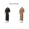 Home Clothing 2024 Fashion Robe Male Nightdress Homewear Men Nightgown Polyester Saudi Abaya Short Sleepwear Sleeve