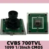 Kameror Analog Module Board 1099 1/3 tum CMOS CVBS 700TVL Camera Module Board Ircut M12 Lens BNC CCTV Security Survillance