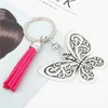 Keychains lanyards 1pc djur charms tofsar keyring fjäril hänge nyckelkedja för kvinnor juveler q240403