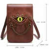 Wholesale men shoulder bag 3 colors niche design vertical retro mobile phone bag street trend rivet punk purse personalized eyes embellished fashion wallet 224#