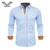 Mens Long Sleeve Shirt Klä upp professionell vit Slim Fit Solid Color Men Business 240322