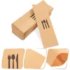 Kitchen Storage 100 Pcs Box Kraft Paper Cutlery Set Dinner Party Christmas Table Decor Utensil Pockets Tableware Bags