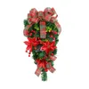 Dekorativa blommor Konstgjord jul Teardrop Swag Decoration Wreath för bondgård Väggfönster Porch Door
