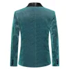 Men's Suits Coats Blazer Performances Solid Color Stage Velvet Blazers Dress Embellished Fashion Autumn Daily Holiday