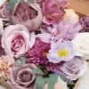 Fiori decorativi simulazione viola teste di seta artificiale 19 pezzi fai da te home home per decorazioni di San Valentino