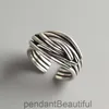 TYJ0215 Sydkorea East Gate Abstract Eye Ring 925 Sterling Silver Woven Ring oregelbunden ring