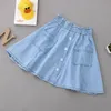 Kids Girls denim rokken broek aankomst kinderen zomer katoen spijkerbroeken tienermeisjes casual student rokken blauwe rok 240329