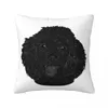 Travesseiro fofo preto lindo poodle filhote de cachorro arremesso capas decorativas travesseiro