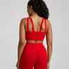 Outfit da yoga Nudo Sensazione di altezza ad alto allenamento per palestra reggiseno medio supporto reggiseni sportivi senza schienale imbottito per le donne