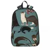 Sac à dos mer otters femme sac à dos garçons bookbag books décontracté sacs scolaires portabilité portabilité ordinateur portable sac à dos de sac à dos