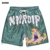 Demon Cartoon Graphic Beach Pray Pants Mens Street Hiphop High Dancing Dancing Surfing Sports Running Basketball S 240407