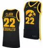 NCAA Kadınların Tüm Zamanların Önde gelen golcüsü Caitlin Clark Jersey Iowa Hawkeyes Kadın Kolej Basketbol Formaları Siyah Beyaz Sarı Blackgolden Siyah Yeni