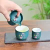 Ensembles de voies de thé fleur en fleur riche en voiture portable de thé extérieur tasse rapide tasse un pot deux tasses