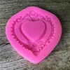 Moules de cuisson vintage Love Heart Shape Mirror Cadre 3D Silicone Moule Fondant Moules de chocolat outils de décoration de gâteau H655