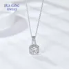 Trendy Pendant Chain Necklace Shining 1Ct Laps Diamond 925 Sterling Silver Jewelry for Women Wedding Birthday Present 240407