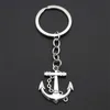 Nyckelringar Lanyards Anchor Keychain Vintage Silver Plated Arrow Fashion Solid Pendant Sailor Style Car Keyring Mens Accessories Gift Q240403